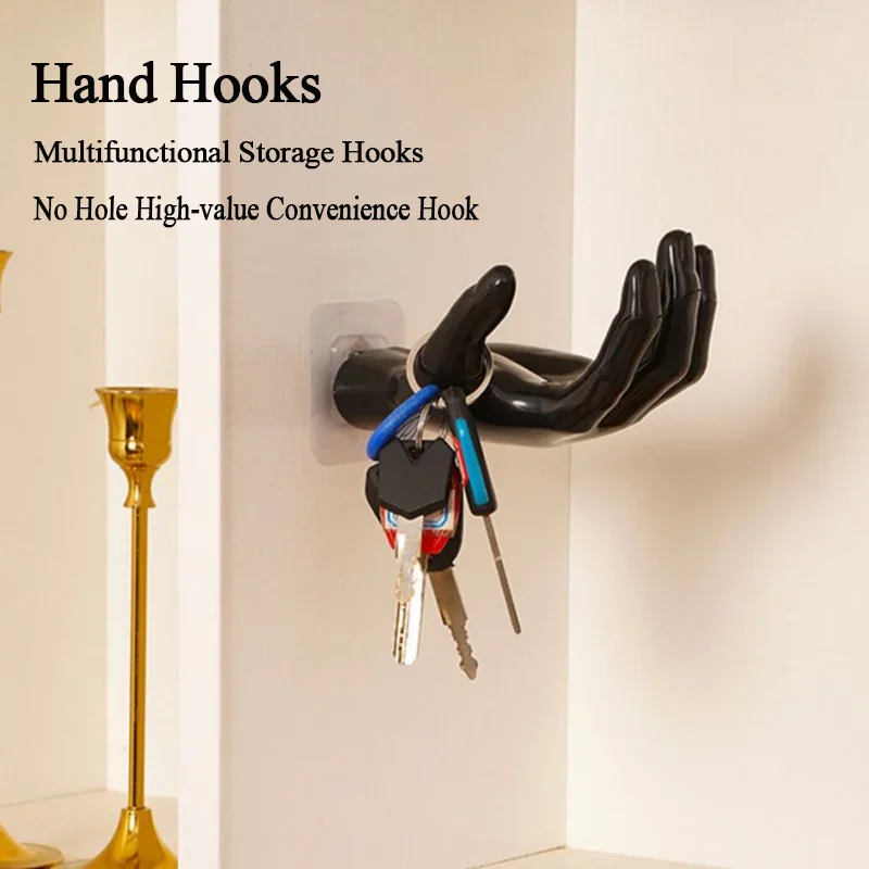 Resin Hand Hook Wall Clothes Storage Hook No Hole Key Earphone Multifunctional Storage Home Organiser wall mounted hook rack kitchen towel hook towel hook rack clothing organizer