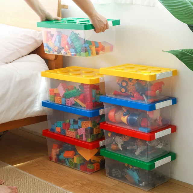 Building Blocks Classified Storage Box For Lego Toy Organizer With Lid  Stackable Portable Kids Toys Puzzle Storage Organizer - Storage Boxes & Bins  - AliExpress