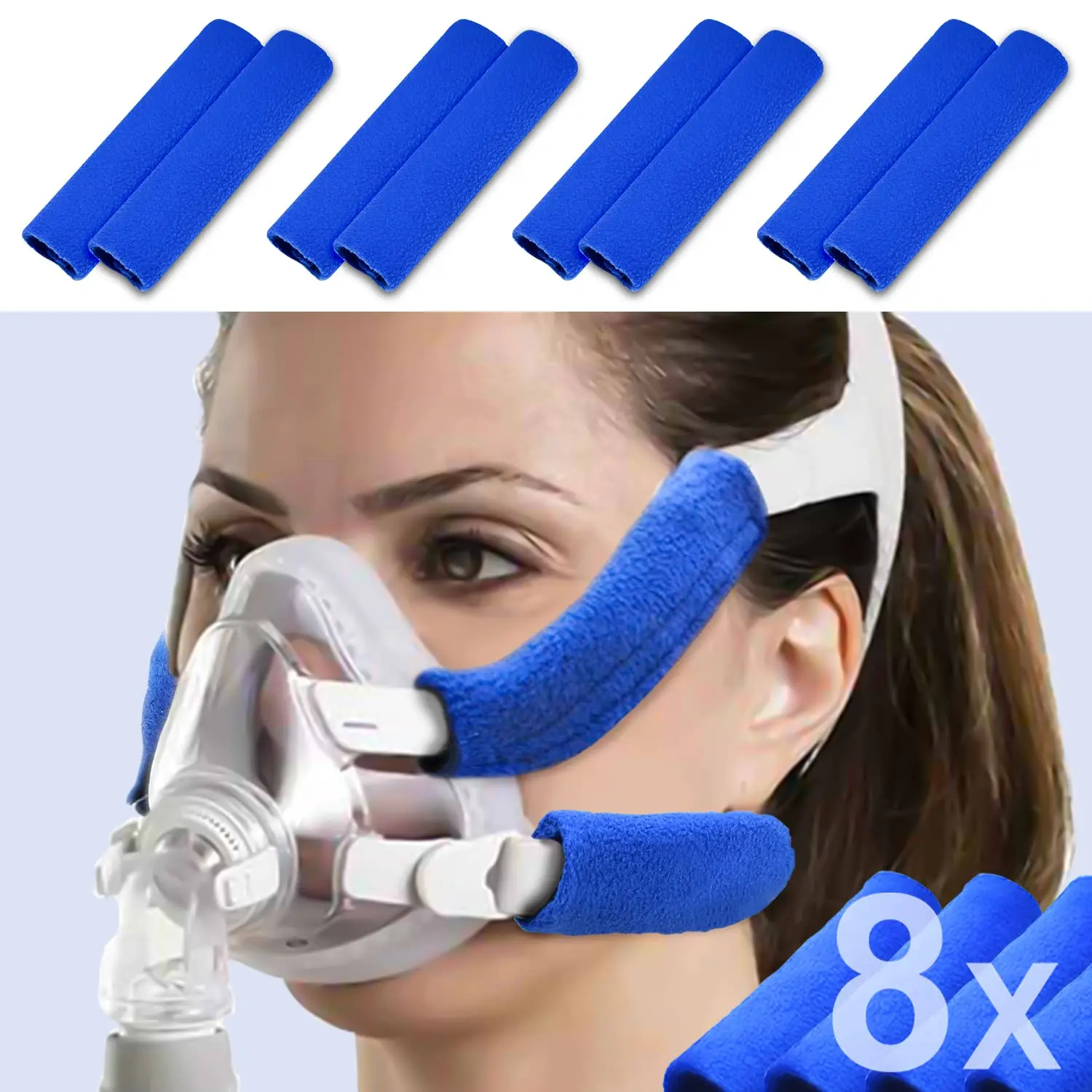 8pcs CPAP Mask Strap Covers Comfortable Face Cushion Cover for Cpap
