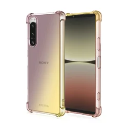 Shockproof Gradient Airbag TPU Protective Clear Case Cover for Sony Xperia 10 VI (Black Gold)