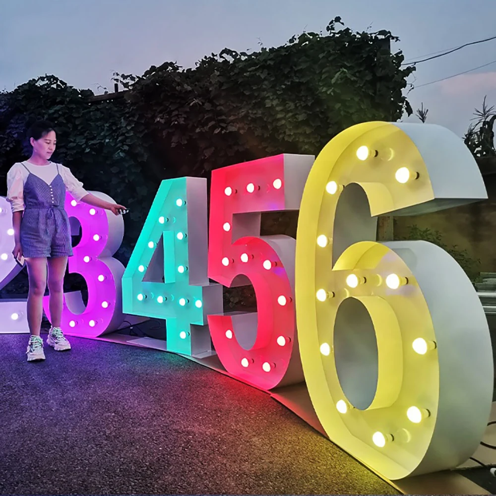 LedLightUpMosaicNumberMarqueePlateLargeLetterRgb4ftCustom