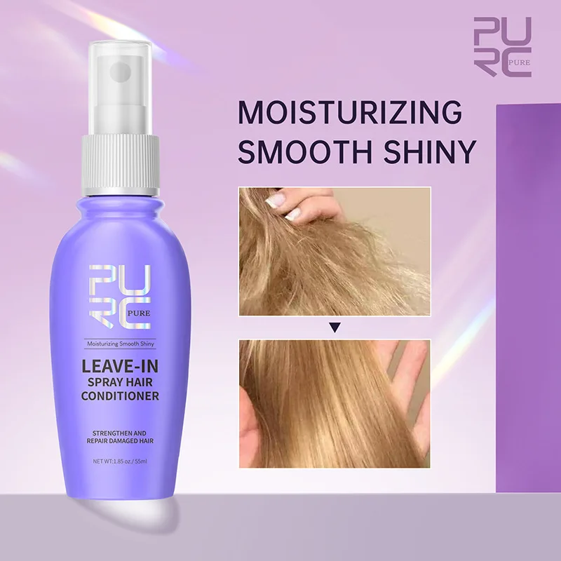 PURC Coconut Oil Leave-In Spray Conditioner Hair Treatment Oil Straightening Shiny Smooth Repair Damaged Frizz Hair Care 50ml