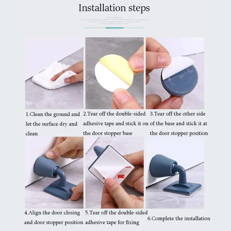 Silicone Door Stopper Self Adhesive Strong Suction Wall Protectors Hidden Mute Anti Collision Floor Holder