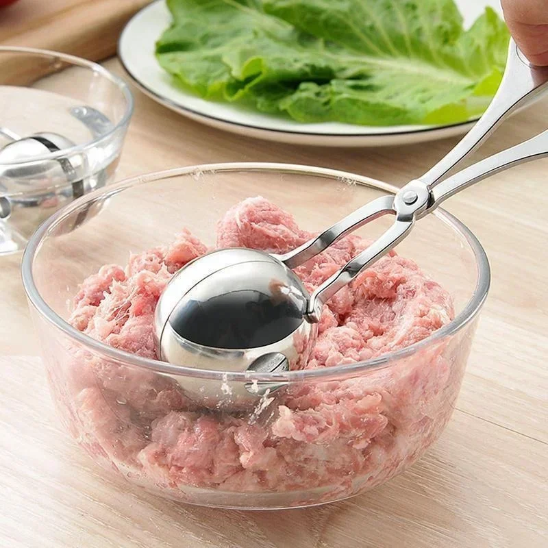 Meat Ball Maker Stainless Steel Clip Round Rice Ball Shaper Spoon Non Stick Kitchen Gadget