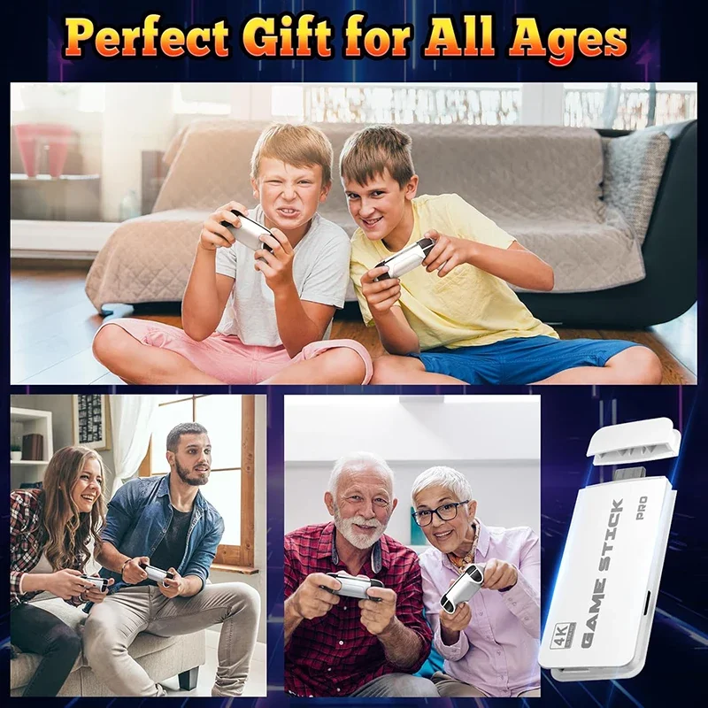 M15 Built in 3/40000 Games 4K TV Game Stick Video Game Console 64G Wireless Gamepad Retro 23+ Simulators for Christmas Gift