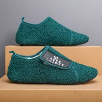 MAEDEF Winter Cotton Shoes Men Warm Slip on Lightweight Slippers Men Plush Bedroom Home Cotton Loafers Men Winter Warm Shoes