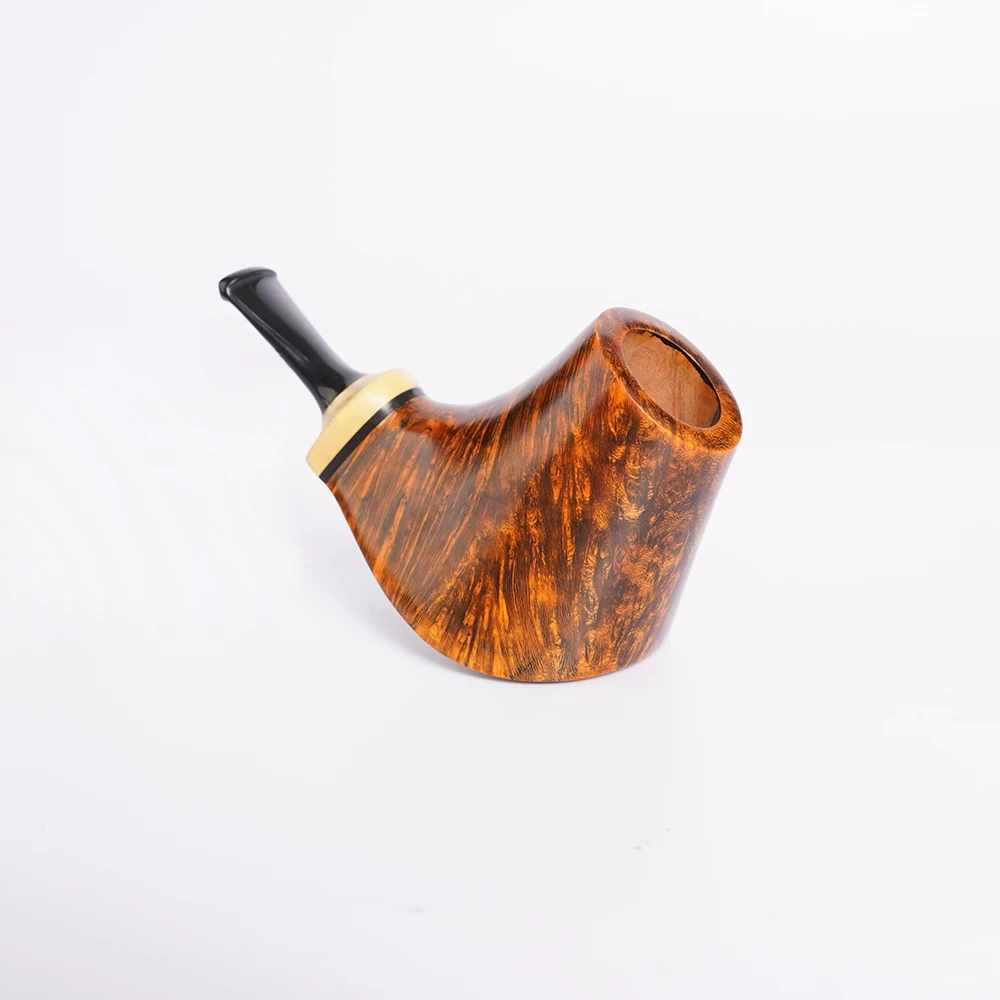 MUXIANG handmade tobacco pipes warm snuff pipe briar tobacco pipe boxwood decorative rings Cumberland pipe mouthpieces