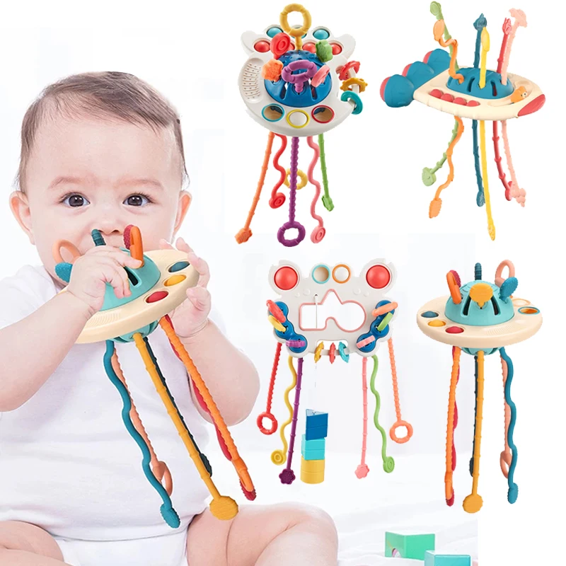 Montessori Sensory Development Baby Toys Pull String Finger Grasp
