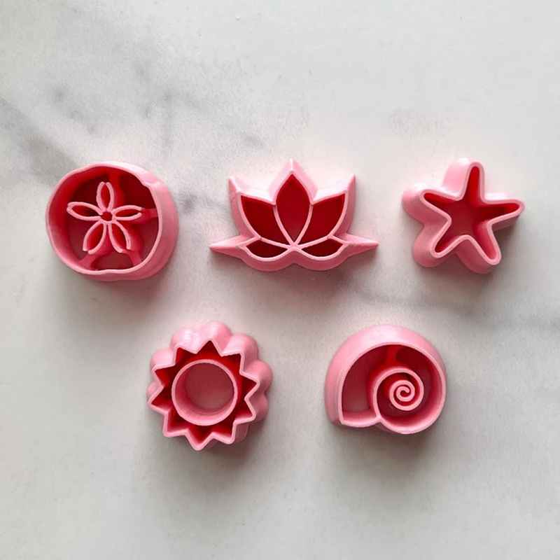 Soft Pottery Earrings Polymer Clay Cutters Handmade Plant Earring Clay Molds DIY Ocean Style Earring Jewelry Pendant Tools silicone mold polymer clay cutter