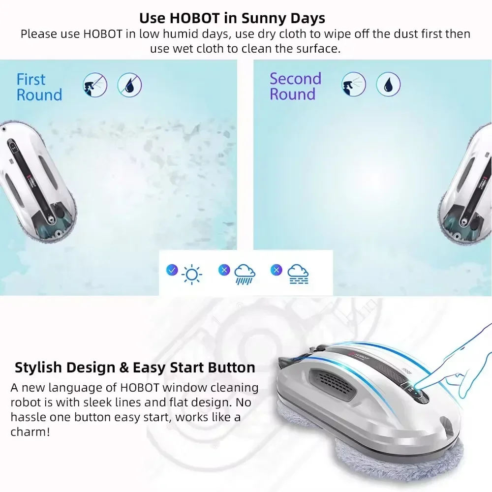 HOBOT R3 Window Cleaning Robot Fully-automatic Home Two-way Water Spraying Ponyo Glass Cleaning Robot Is Both Dry and Wet. 4