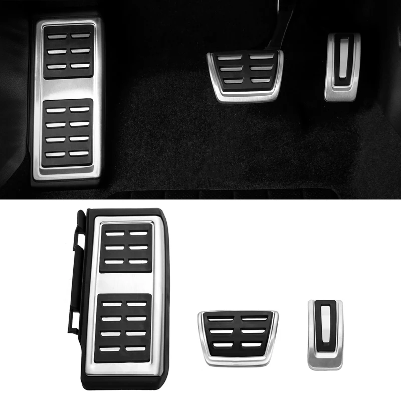 CarStainlessSteelAcceleratorBrakePedalIncludeFootrestTrimForSkodaOctaviaA720142015