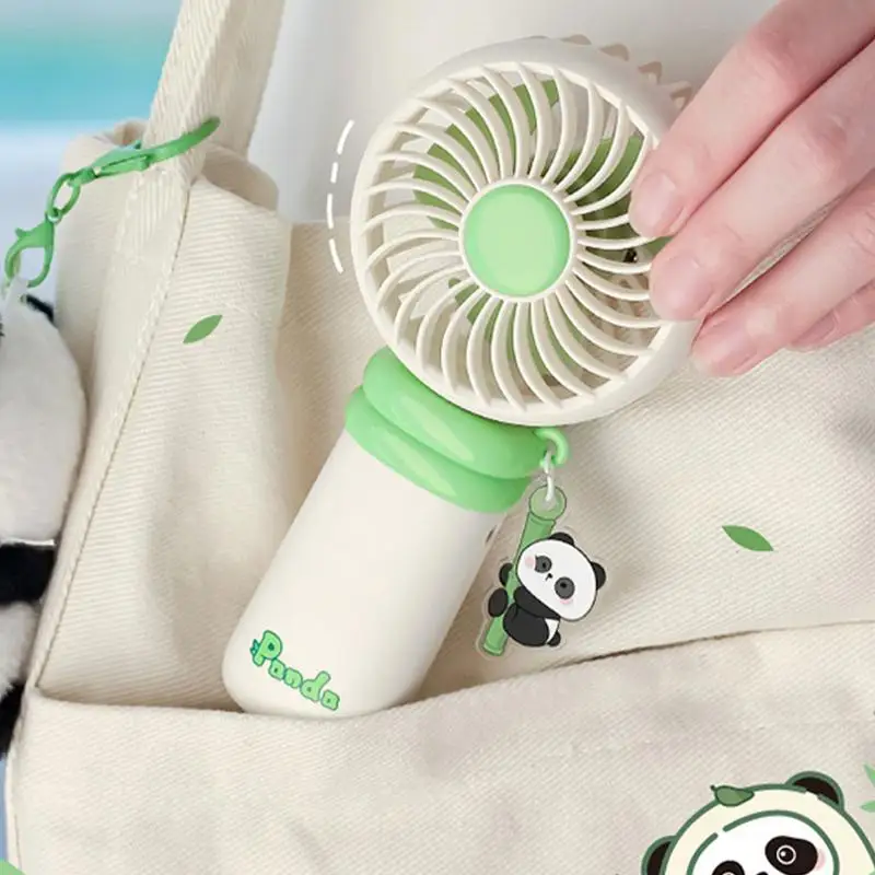 Portable Fan For Travel USB Rechargeable Cartoon Cooling Fans Cute Panda Children Fan Animal Hand Summer Cooling