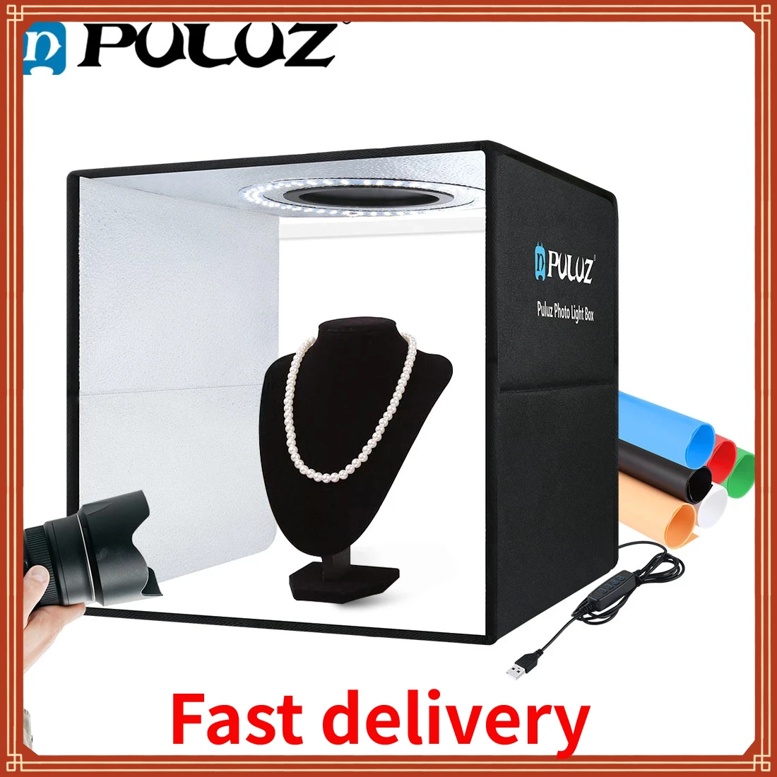 

Puluz 30cm Photo Studio Box Portable Photography Lightbox Photo Shooting Tent Box Kit 6Color Backdrop Photo Light Softbox Kit