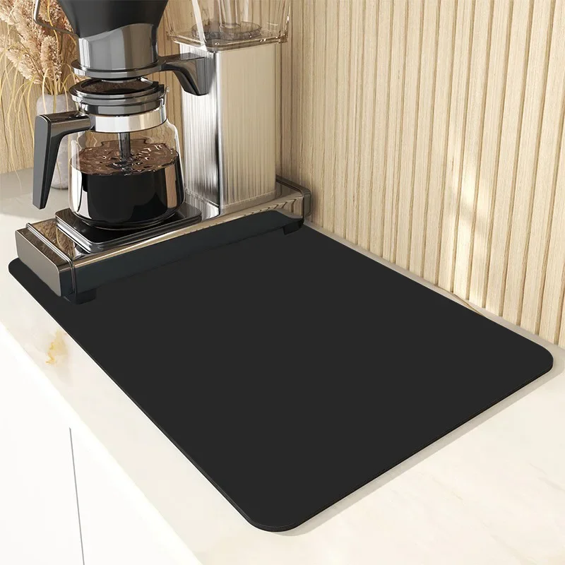 Deluxe Absorbent Countertop Dish Mat with Non-Slip Rubber Backing