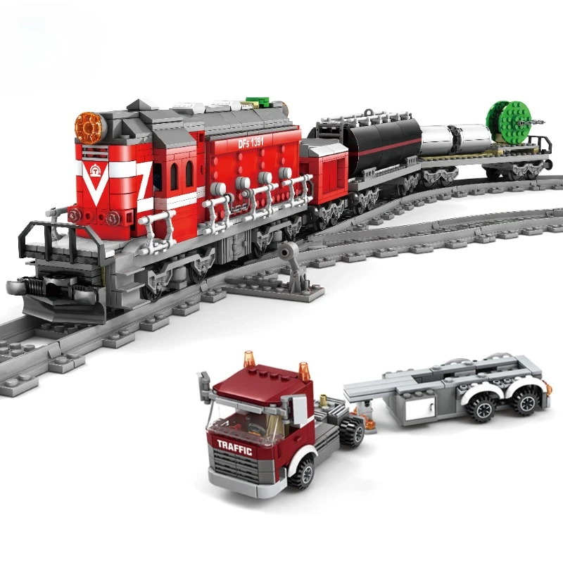 

KAZI KY98219 building blocks Train Series electric train toy