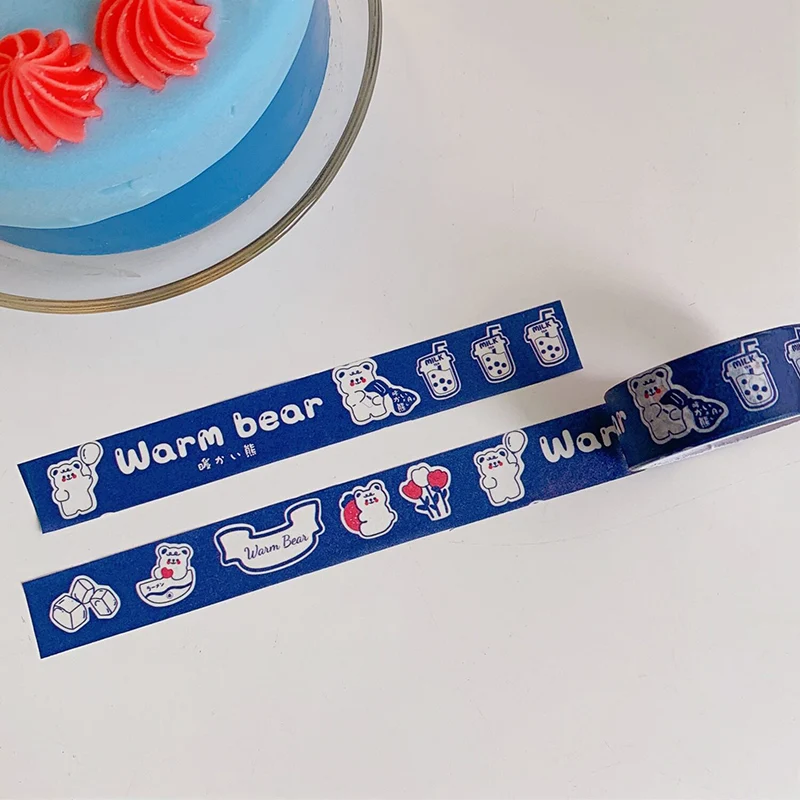 

Cute Little Bear Paper Tape for Kids Diy Handmade Blue Cute Washi Tape