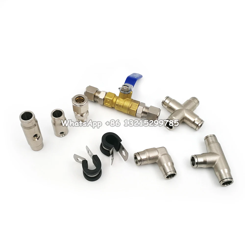 High pressure spray joint atomizing nozzle accessories end straight through single spray double spray elbow tee 9.52mm 4