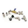 High pressure spray joint atomizing nozzle accessories end straight through single spray double spray elbow tee 9.52mm 4