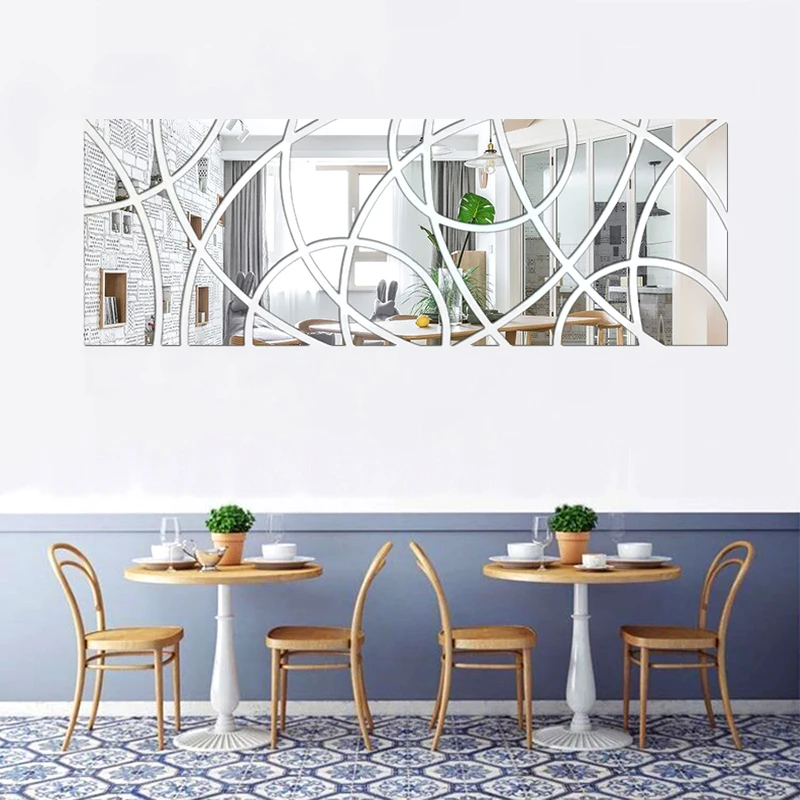Naiovety Pluma 3D espejo pared pegatina decoración del hogar sala de estar  dormitorio arte hogar acrílico pegatina Mural pared espejo pegatina  Decoración del hogar 8 # Naiovety HA002133-08