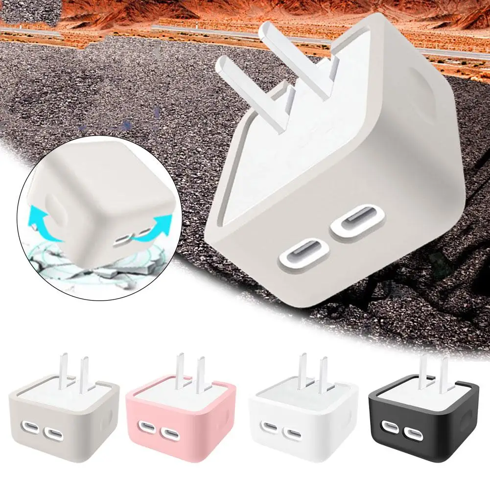 For Apple 35W Dual USB-C Port Small Power Adapter Silicone Case Charging Head Protective Case For IPhone MacBook power adapter silicone case