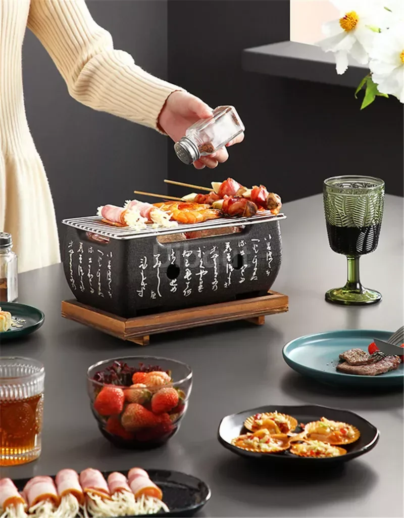 Portable Japanese Korean Bbq Grill Aluminium Alloy Indoor Outdoor