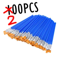200pcs Memory Nylon Brush Set Painting Graffiti Acrylic Watercolor Professional Art Supplies Plastic Rod Aluminum Tube Line Pen