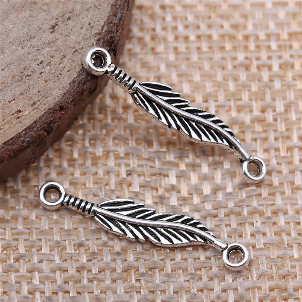 

Materials Leaf Connector Charms For Jewelry Making 4x25mm 40pcs