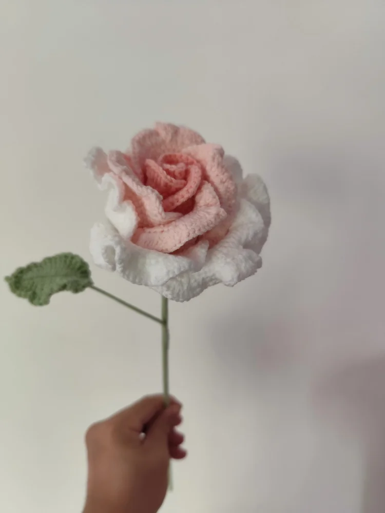 수제 크로셰 태국 장미 시뮬레이션 꽃, 집 장식, 웨딩 장식, 여자친구, 아내를 위한 발렌타인데이 선물