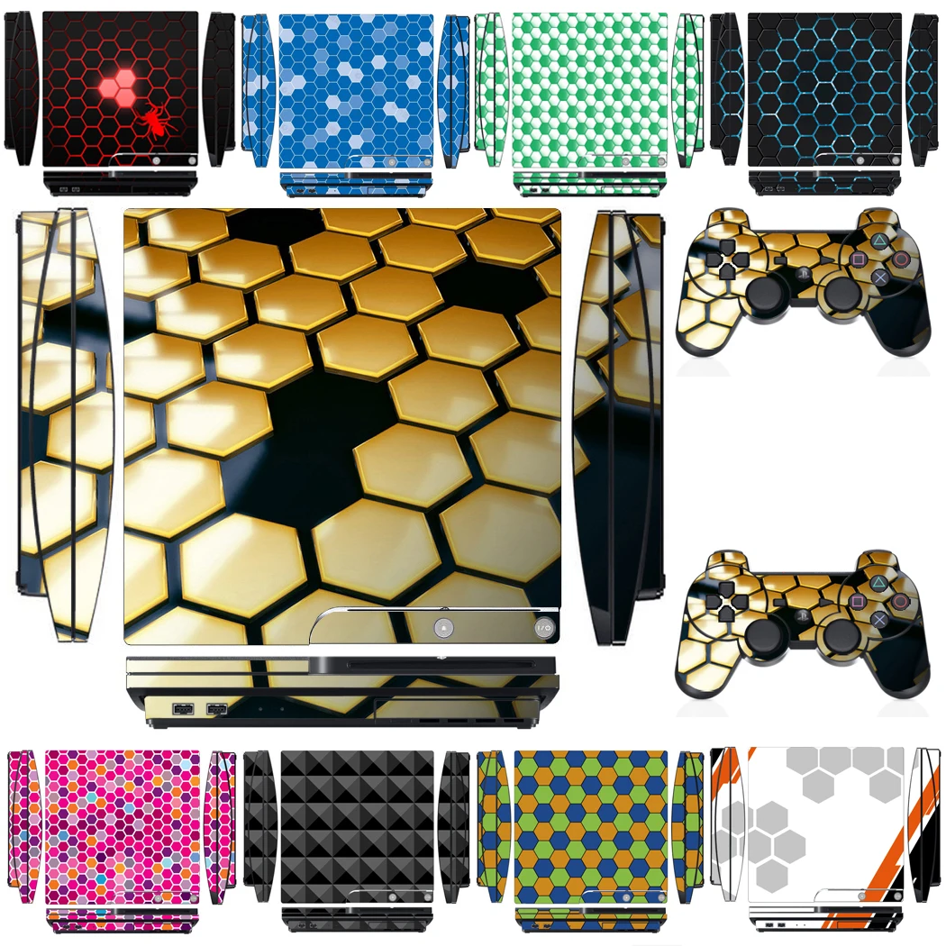 Chequer 2351 Vinyl Skin Sticker Protector Per Sony Ps3 Slim Playstation 3 Slim E 2 Adesivi Per Pelli Controller