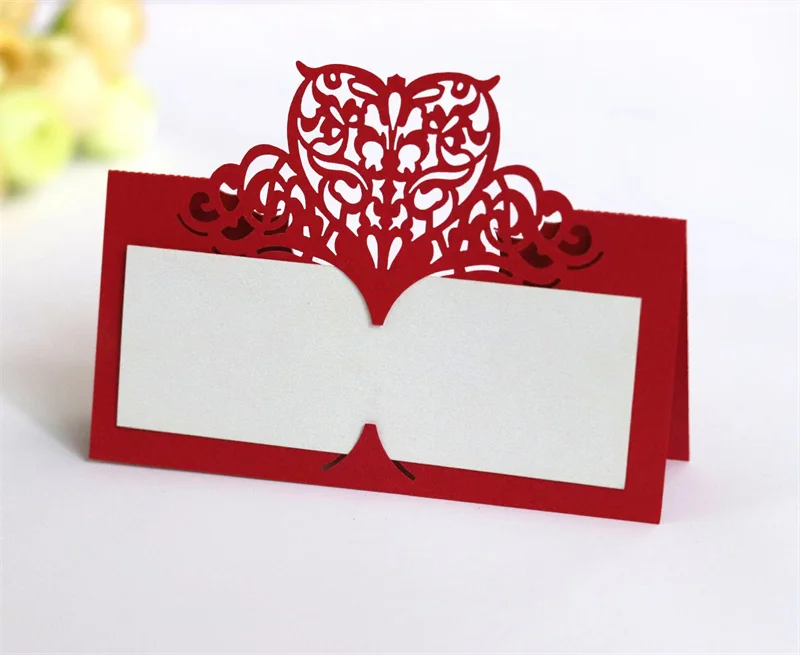 25/50/100pcs Laser Hollowed Out Seat Card For Wedding Banquet