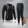 Men Boys Thermal Underwear Warm First Layer Sports Compression Fleece Rashgard Quick Dry Plush Skin Kids Long Johns Jogging Suit 5
