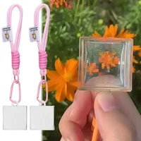 Harajuku Clear Pixel Filter Keychain Creative Blank Acrylic Small Frame Keyring Couple Anniversary Bag Pendant DIY Accessories 3