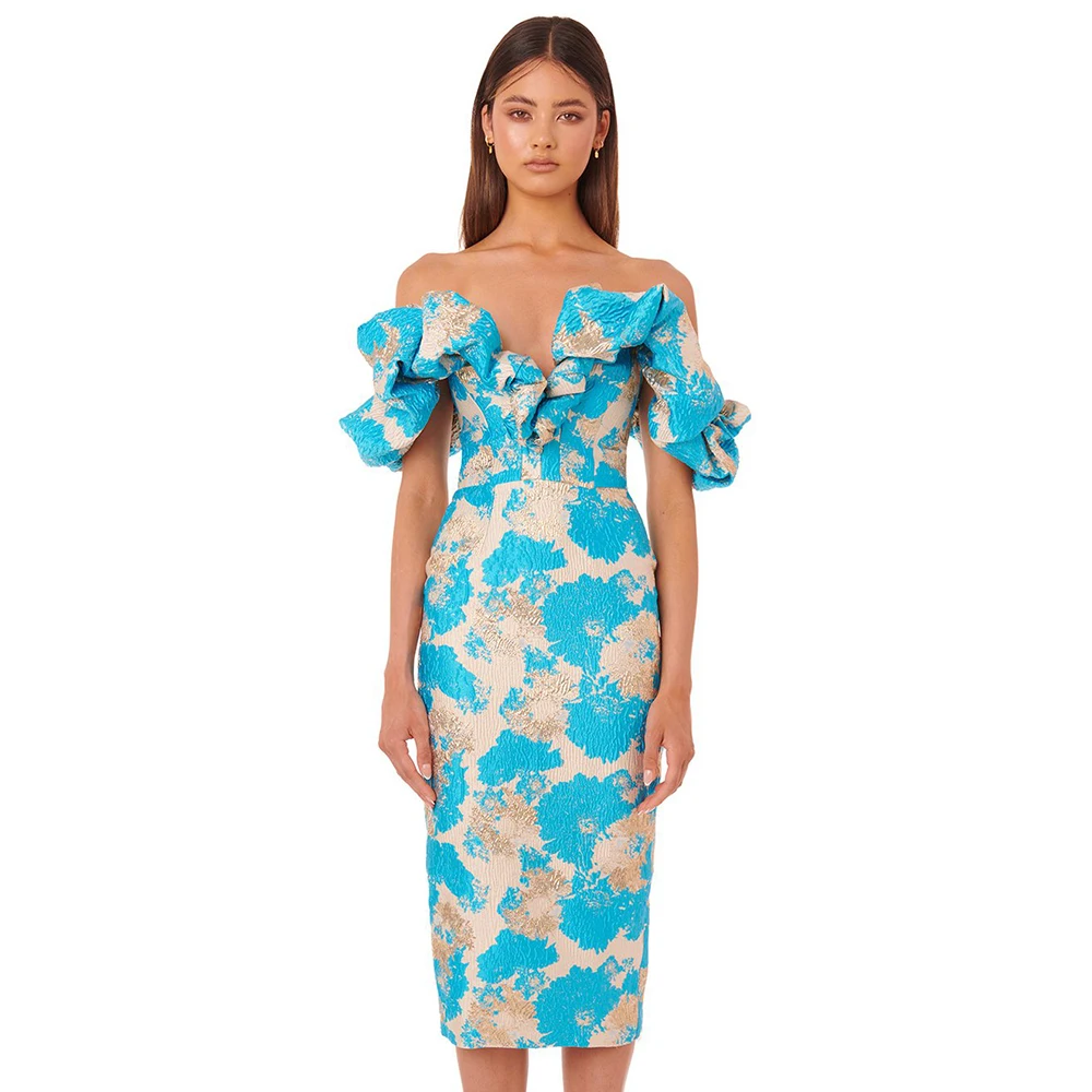 Vestido imperio de chiffon con hombros descubiertos y bolsillos Lavanda Tallas Grandes