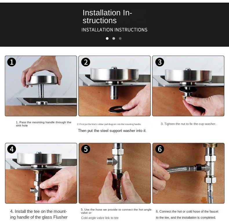 cozinha, Bar Glass Rinser, Alta pressão automática, Acessórios de limpeza