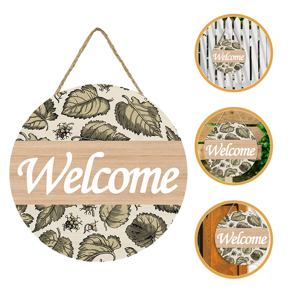 

Wooden Hang Tag Front Door Hanging Decor Wall Farmhouse Sign Pendant Home Ornament Welcome Plate