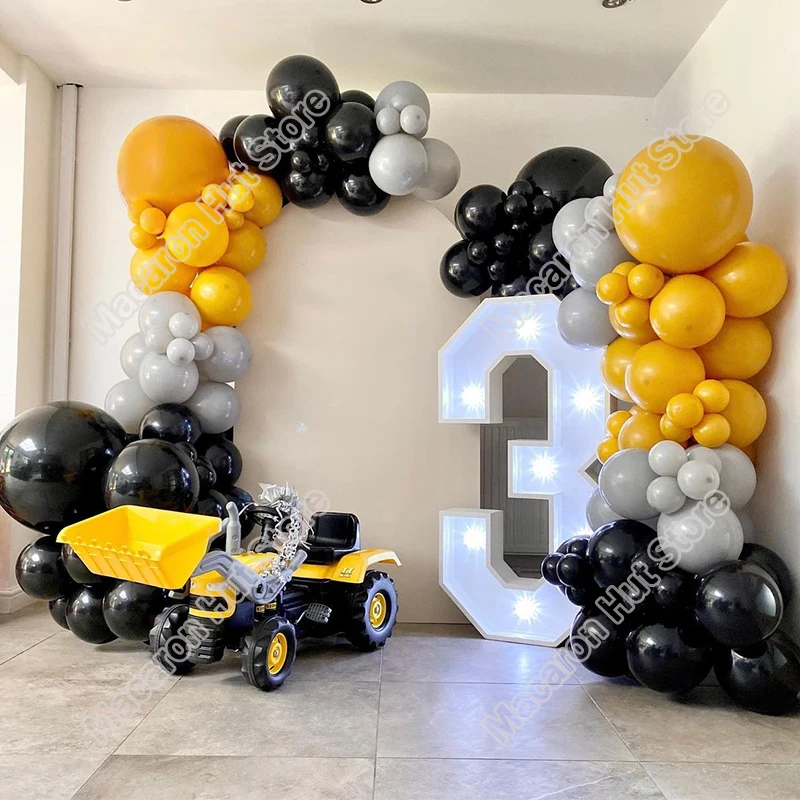 

Macaron Gray Lemon Arche Balloon Wedding Birthday Party Backdrop Baby Shower Festival Lemon Yellow Decor Event Balloon Garland