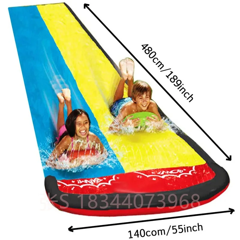 Inflatable Lawn Water Spray Slide Summer Swimming Pool Waterskiing Splash Toys Slip Outdoor Backyard Water Toys Kids Summer Toys 6