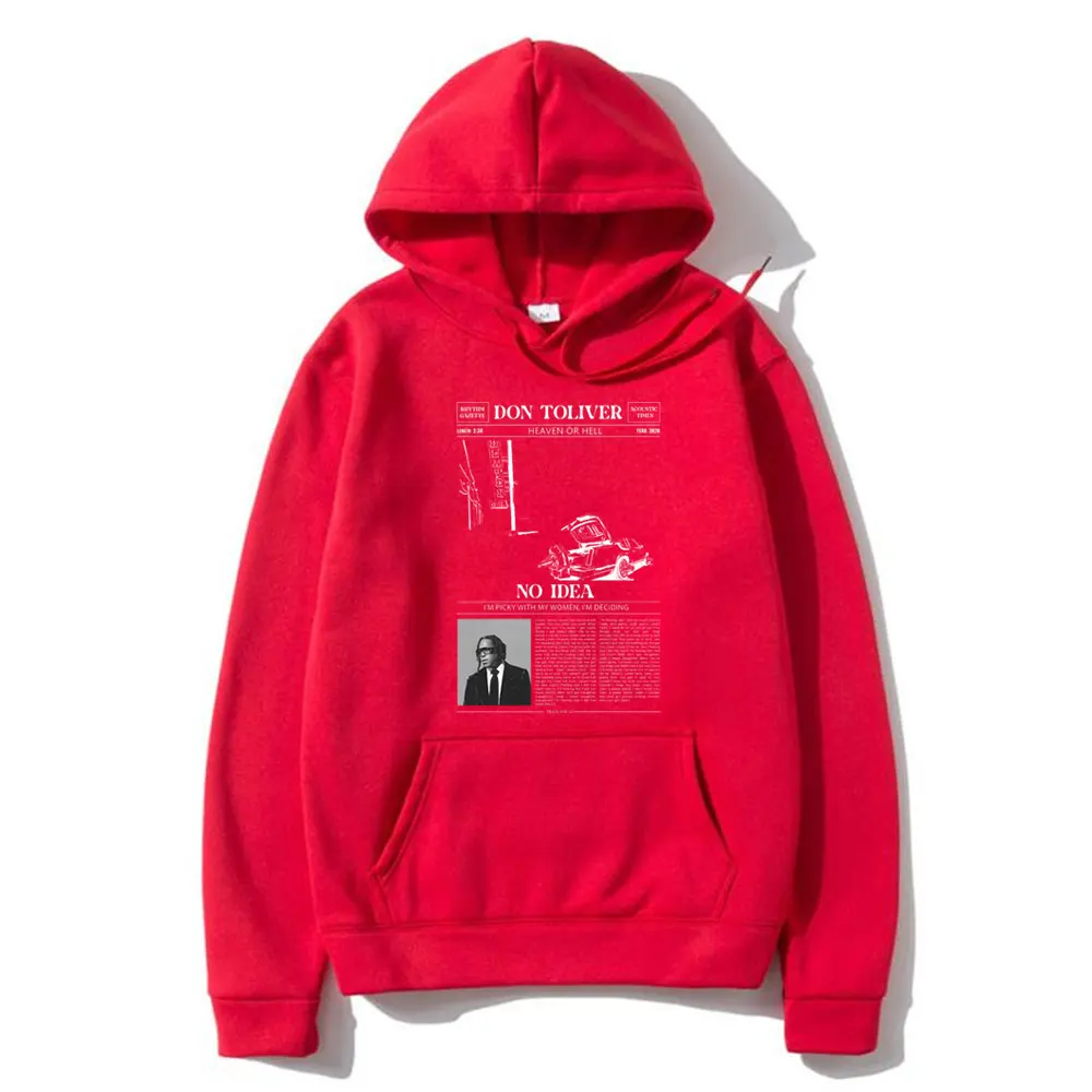 Rapper Don Toliver Heaven or Hell Album Graphic Hoodie Men's Hip Hop Fashion Hooded Tracksuit Unisex Casual Fleece Sweatshirt