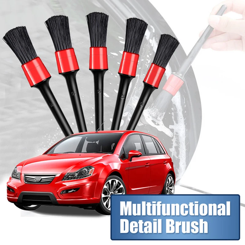 5pcs Car Detailing Brush Auto Cleaning Car Cleaning Detailing Set Dashboard Air Outlet Clean Brush Tools Wash Accessories