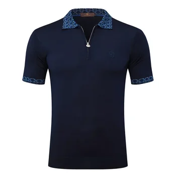 OECHSLI polo in seta da uomo 2025 Nuovo dritto traspirante elastico manica corta cerniera sottile qualità taglia grande M-5XL