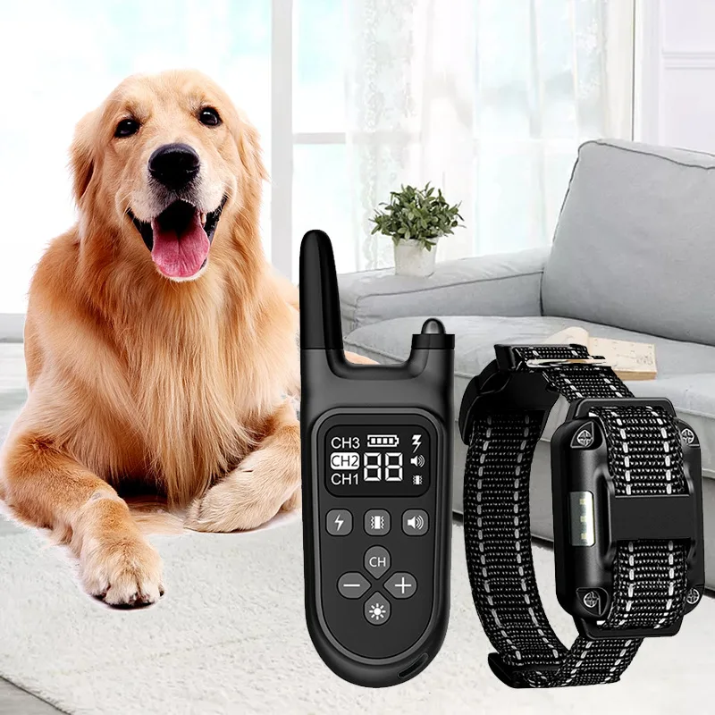 

Dog training collar 500m remote control intelligent barking device rechargeable pet training equipment collar pet supplies