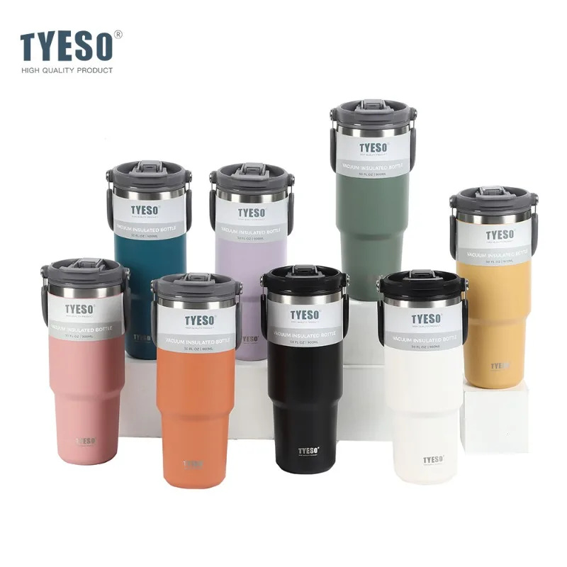 Stainless Steel Water Bottle Double-layer Insulated Coffee Cup Tumbler for Car Travel