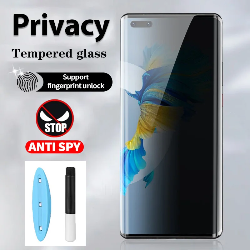 

UV Tempered Glass For Honor 90 70 Pro 50 X40 80 Magic 5 Lite Privacy Anti Spy Screen Protector Huawei P60 P50 P40 P30 Mate 60 40