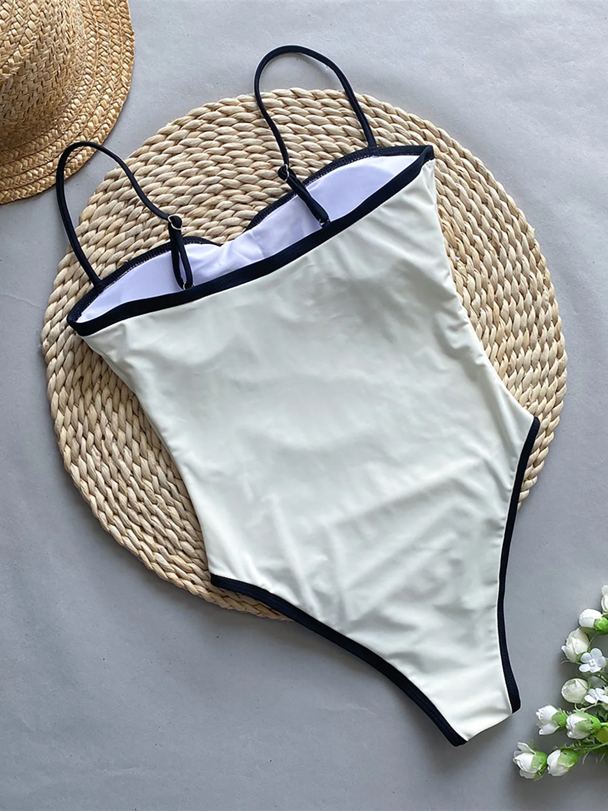 2025 New Sexy Splicing High Leg Cut Women Swimwear One Piece Swimsuit Female Monokini Padded Bather Bathing Suit Swim K5622 2