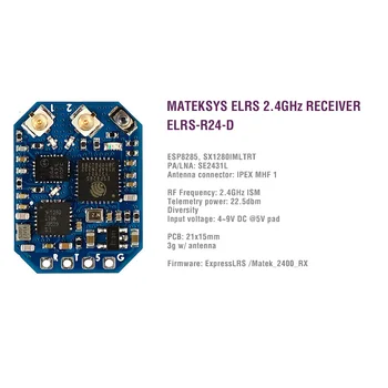 MATEK R24D ELRS-R24-S ELRS-R24-D Ricevitore 2.4G ExpressLRS CRSF per RC FPV Racing Freestyle Nano Micro Mini Droni a lungo raggio