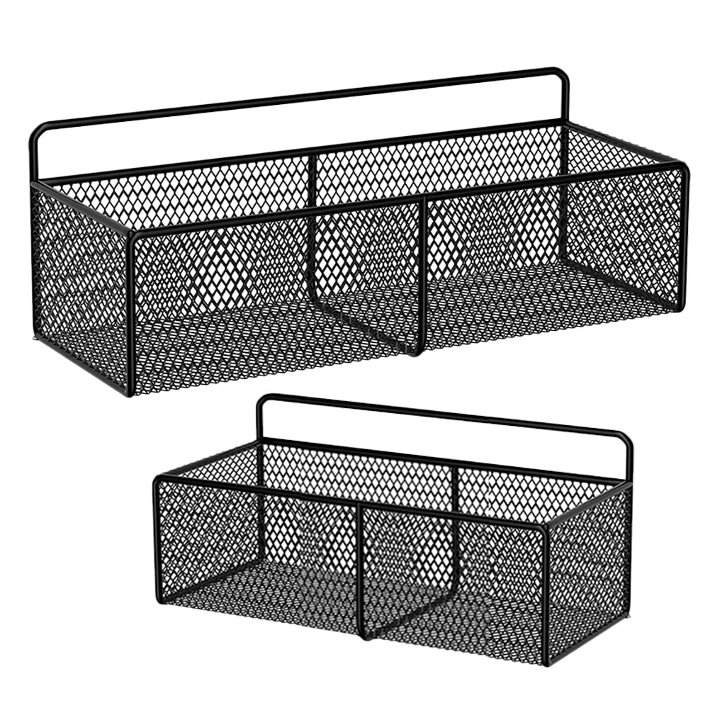 

1 Set Iron Hanging Baskets Wall-mounted Storage Basket Sundries Storage Basket