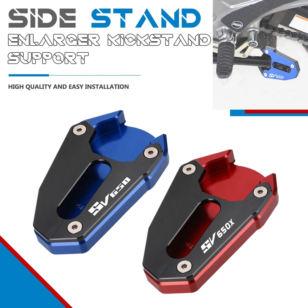 

Motorcycle CNC Foot Side Stand Enlarger Plate Kickstand Extension Pad For Suzuki SFV650 Gladius SV 650 X SV650X SV650 ABS