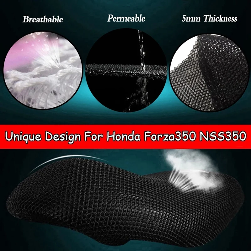 혼다 Forza350 NSS350 Forza NSS 350 오토바이, 3D 메쉬 네트 뒷좌석 커버, 시트 쿠션 커버 액세서리
