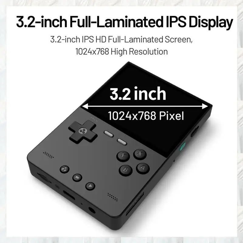 BRICK Handheld Game Console 256GB Portable Linux Video Game Console 3.2Inch 1024X768 IPS Screen Retro Controller A