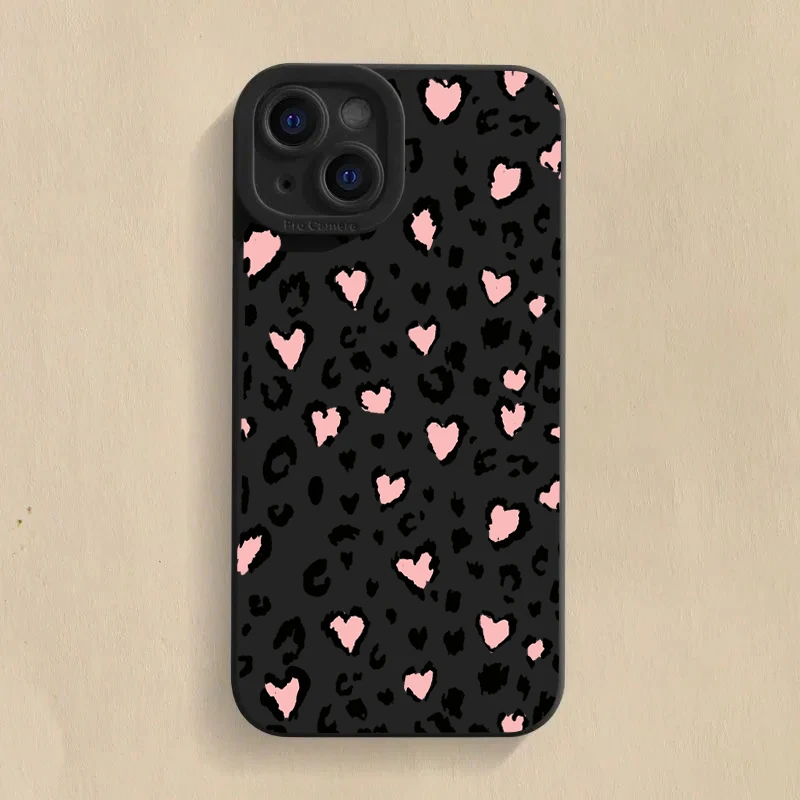 Leopard Print Floral Soft Phone Case Cover